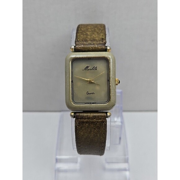 Vintage Marble Quartz Watch Womens Tank Unique Minimalist Stone New Battery main image 4